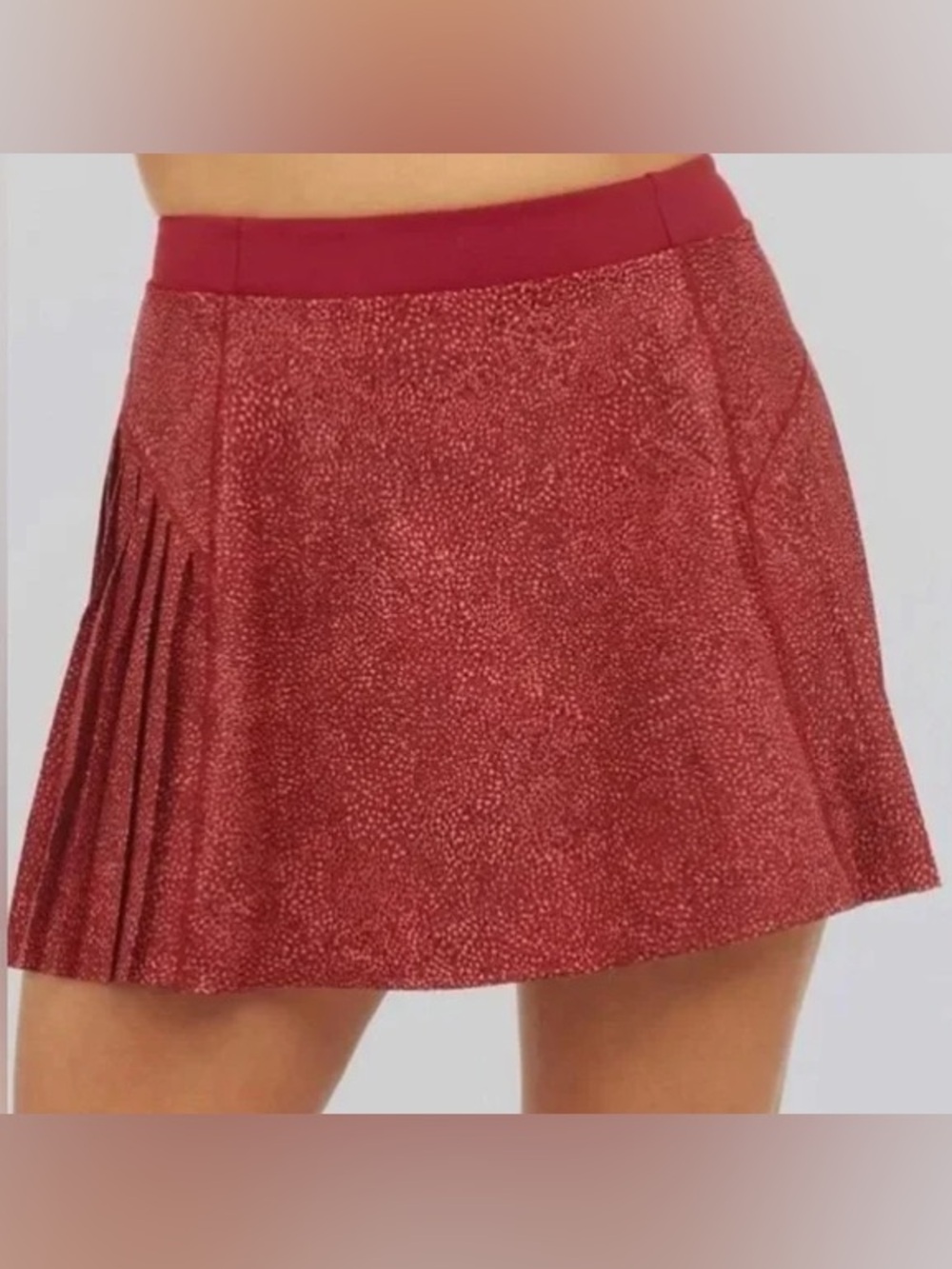 SPANX Rust Red Get Moving Pleated Skort Sz L